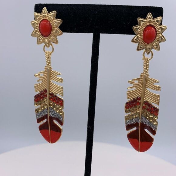 NWOT fashion jewellery, native, boho, statement sized, gold tones, colou… - Picture 6 of 11